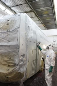 Lackierung von Bussen